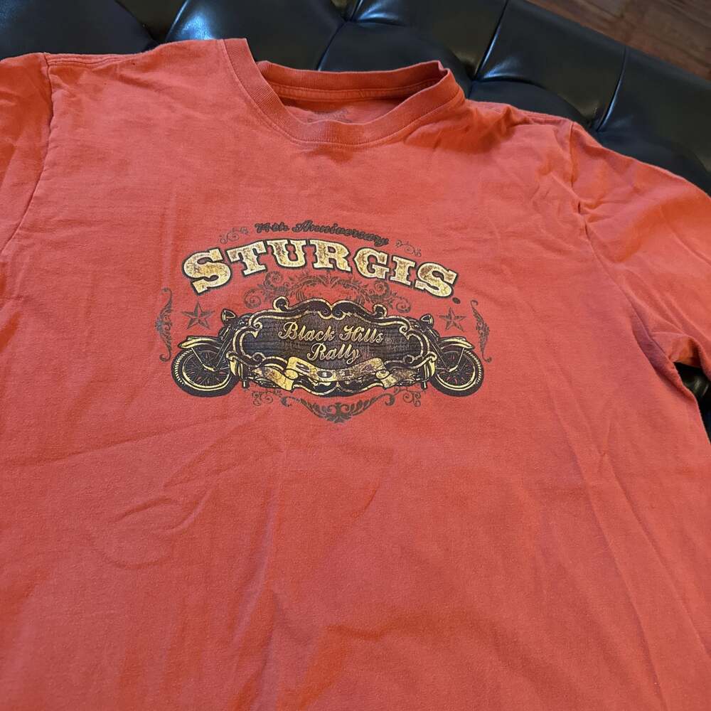 Vintage Sturgis 2014 74th Anniversary Black Hills Rally Motorcycle T-Shirt